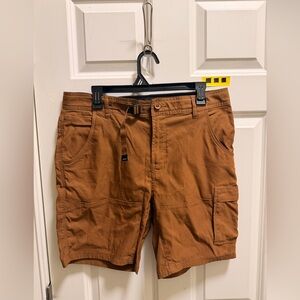 Mens Prana Standard Fit Shorts with Built in Belt